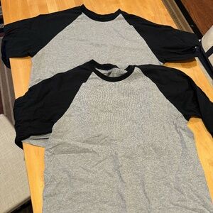 Gildan Adult Large Heavy Cotton 3/4 Raglan T-Shirt, Style 2-Pack
